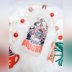 Bad Boy Christmas Glass Can Cup